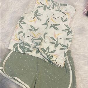 Jessica Simpson Green Polka Dot Short set